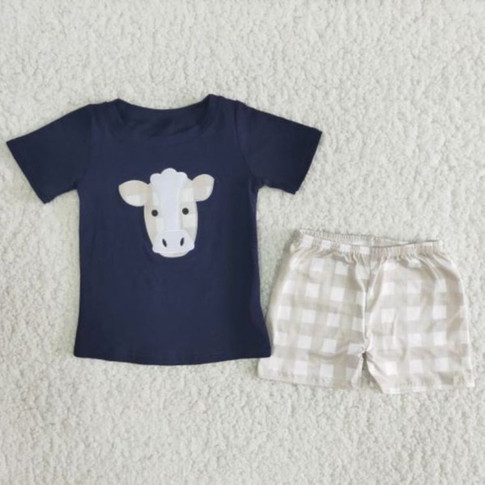 NEW Plaid Cow Short Set